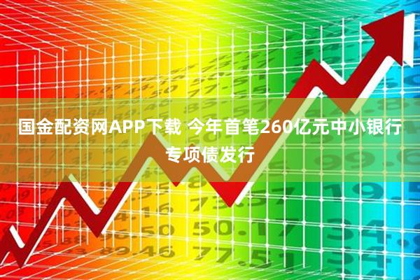 国金配资网APP下载 今年首笔260亿元中小银行专项债发行
