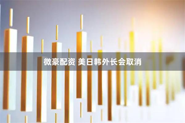 微豪配资 美日韩外长会取消